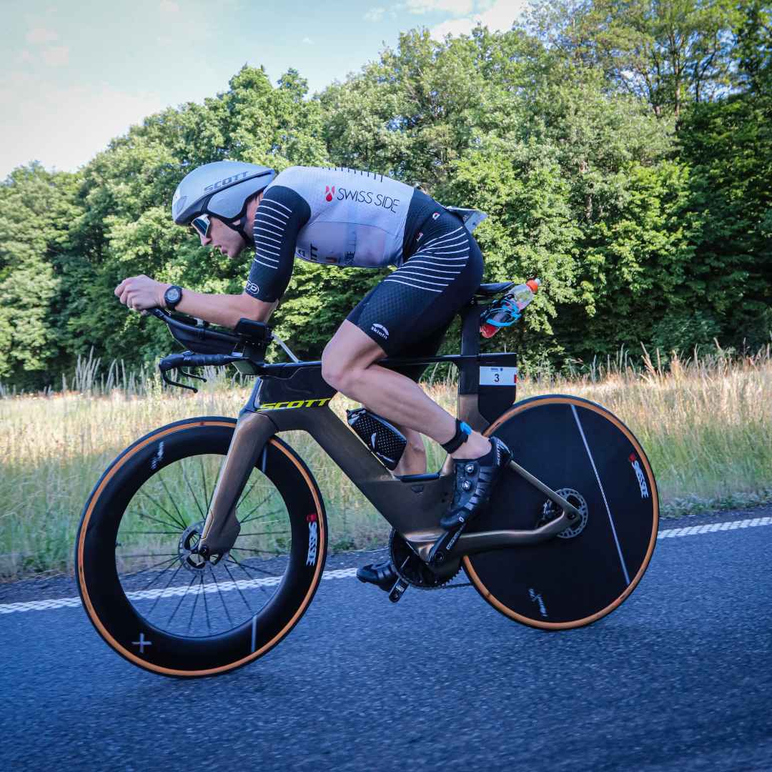 Rasmus Svenningsson Triathlon Pro Athlete Ironman Swiss Side Aerodynamic Wheels Time Trial Bike